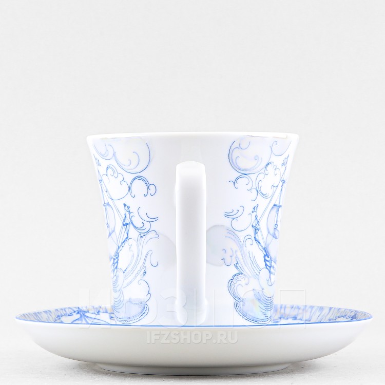 Бокал с блюдцем ф. Ленинградский рис. Бригантина в Москве