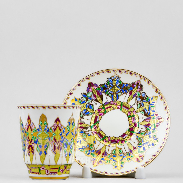 Чашка с блюдцем кофейная ф. Майская рис. Арабески в Москве