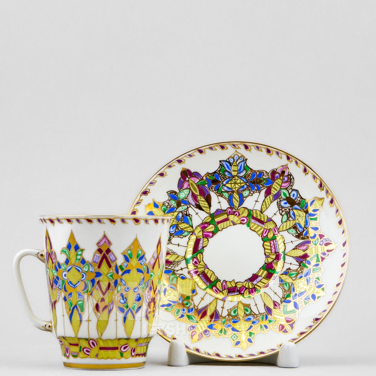 Чашка с блюдцем кофейная ф. Майская рис. Арабески в Москве