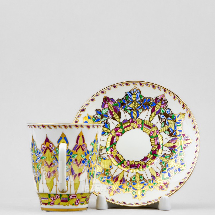 Чашка с блюдцем кофейная ф. Майская рис. Арабески в Москве