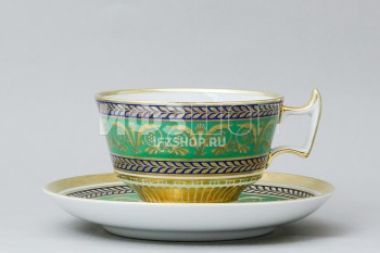Чашка с блюдцем чайная ф. Александрия рис. Золотой