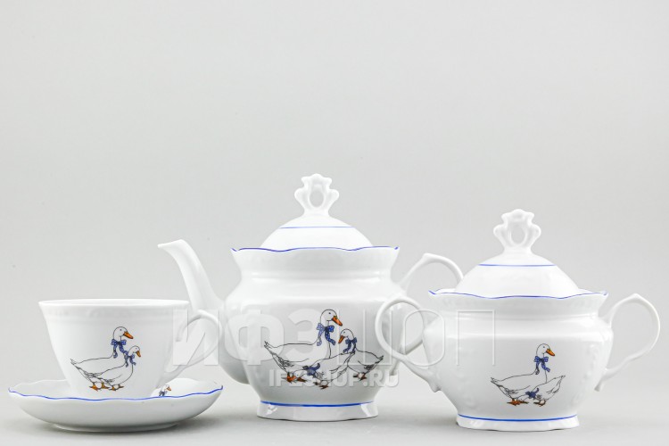 Сервиз чайный ф. Надежда рис. Гуси, 14 предметов 