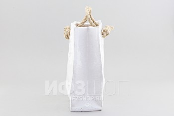 Декоративная ваза-пакет из керамики, высота 24 см, белая