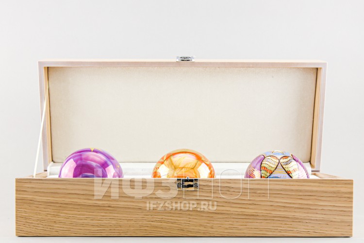 Набор елочных шаров рис. Рождественская ночь, 3 предмета 