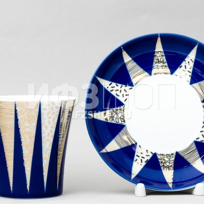 Бокал с блюдцем ф. Ленинградский-2 рис. Мориока