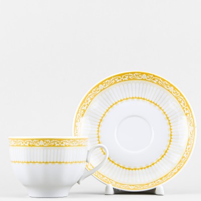 Чашка с блюдцем чайная ф. Гранатовый рис. Царский узор