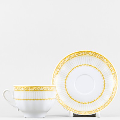 Чашка с блюдцем чайная ф. Гранатовый рис. Царский узор