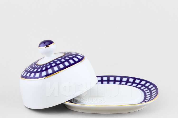 Масленка ф. Прямоугольная рис. Кобальтовая клетка в Москве