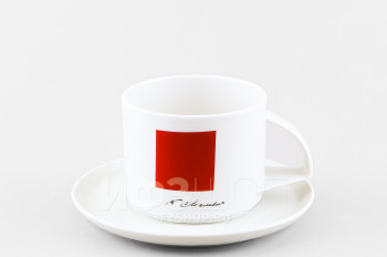 Чашка с блюдцем чайная ф. Баланс рис. Красный квадрат