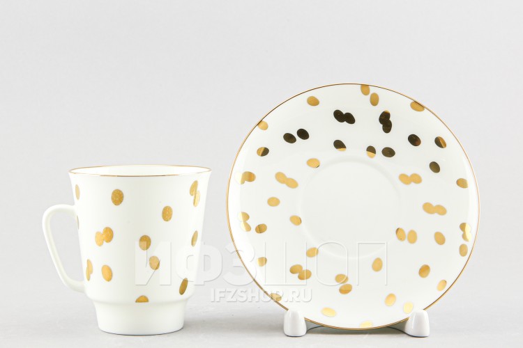 Чашка с блюдцем кофейная ф. Майская рис. Румба (с отводкой) 