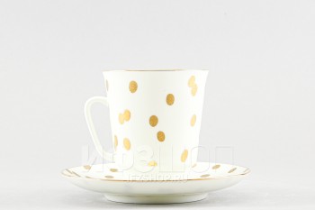 Чашка с блюдцем кофейная ф. Майская рис. Румба (с отводкой)