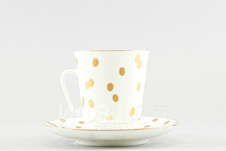 Чашка с блюдцем кофейная ф. Майская рис. Румба (с отводкой) 