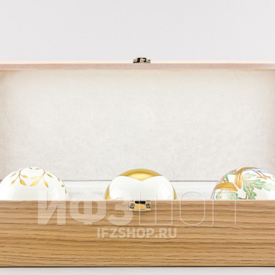 Набор елочных шаров рис. Рождественский подарок, 3 предмета