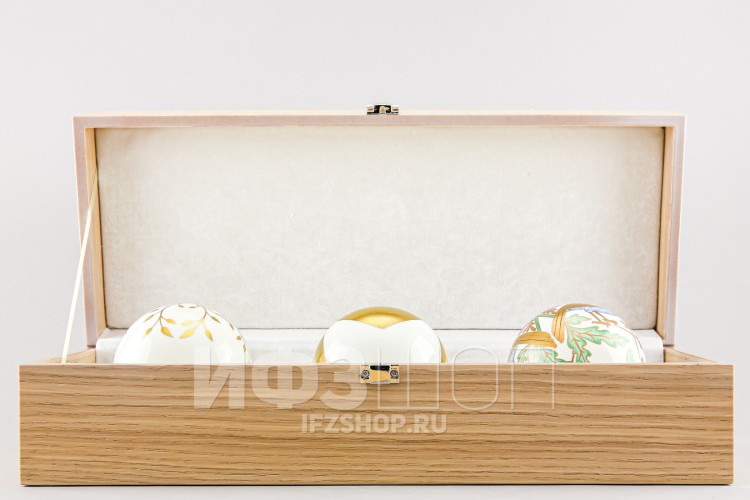 Набор елочных шаров рис. Рождественский подарок, 3 предмета 