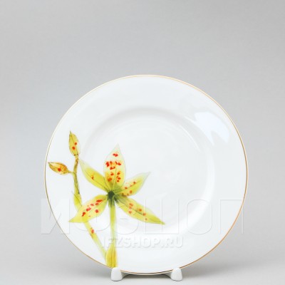 Тарелка плоская 20 см ф. Стандартная рис. Желтая орхидея