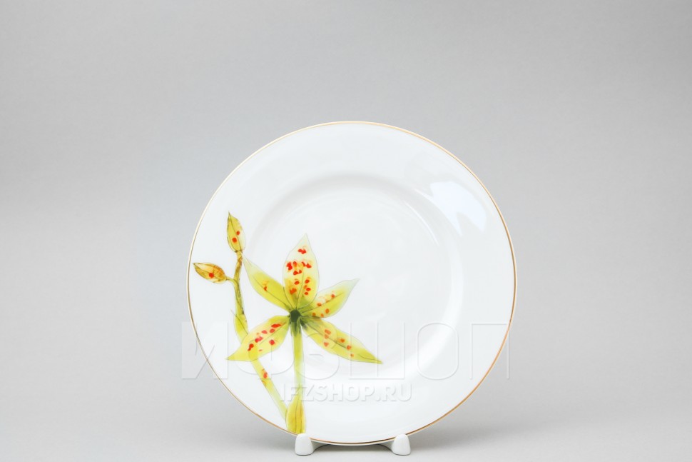 Тарелка плоская 20 см ф. Стандартная рис. Желтая орхидея