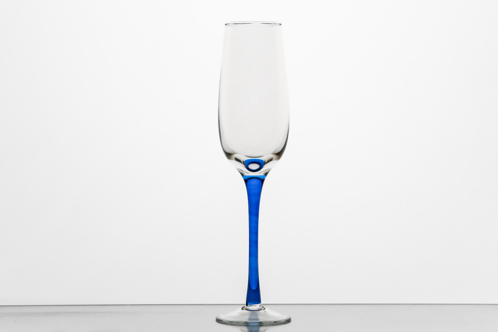 Набор из 6 бокалов для шампанского 180 мл ф. 6403 серия 200/2 (голубая ножка)