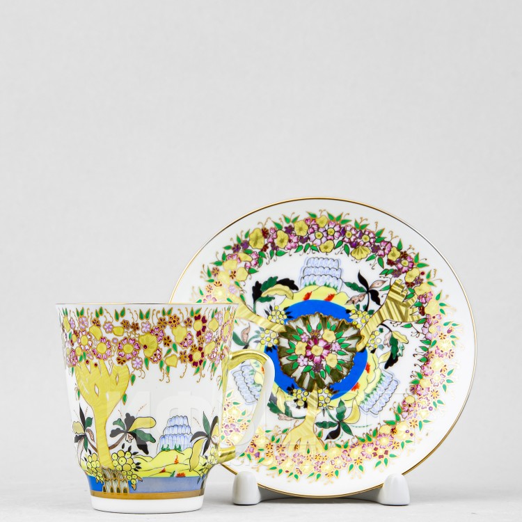 Чашка с блюдцем кофейная ф. Майская рис. Весенние деревья в Москве