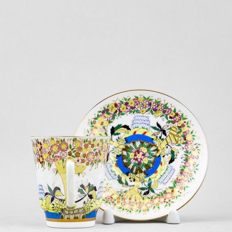 Чашка с блюдцем кофейная ф. Майская рис. Весенние деревья в Москве