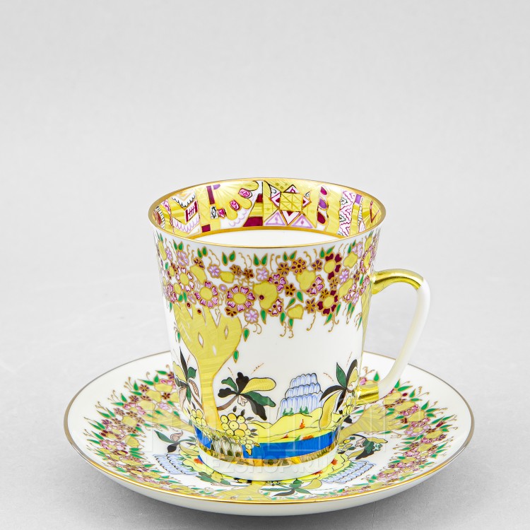 Чашка с блюдцем кофейная ф. Майская рис. Весенние деревья в Москве