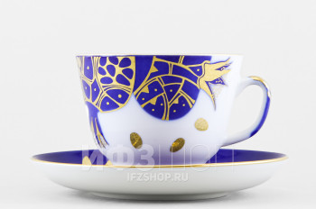 Чашка с блюдцем чайная ф. Подарочная рис. Гранат золотой