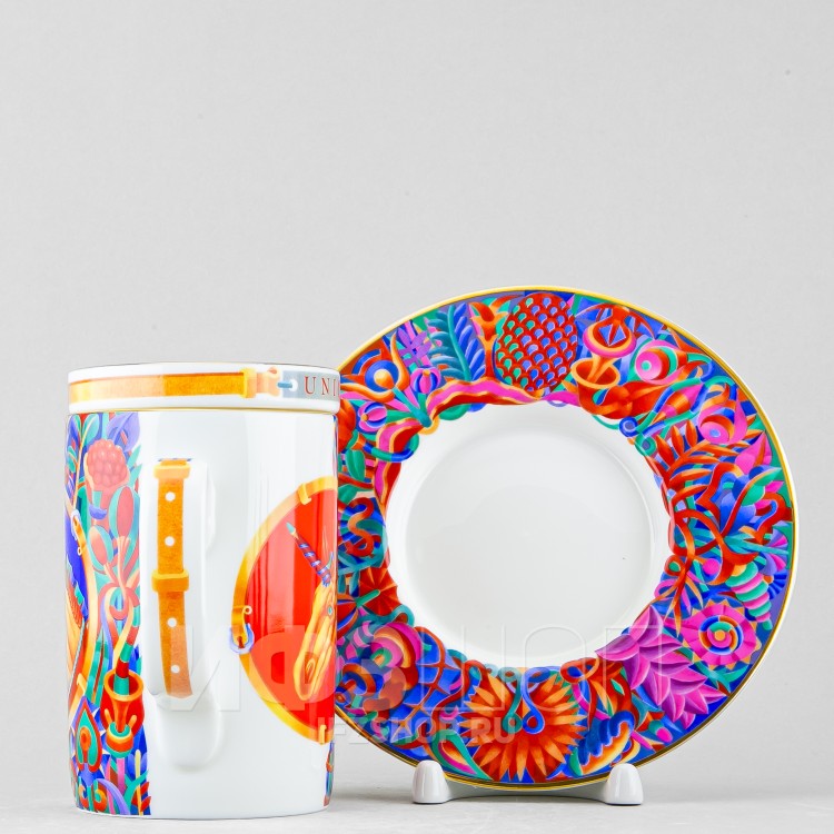 Бокал с блюдцем и крышкой рис. Единорог в Москве