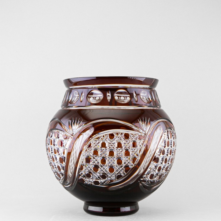 Ваза для цветов Братина, высота 27 см, бордовый наклад 1821/5 в Москве