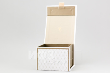 Подарочная коробка для чашки с блюдцем, 13х13х9,4 см, белая