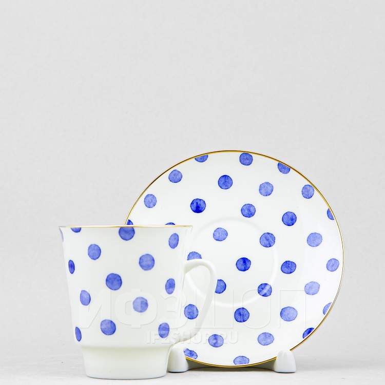Чашка с блюдцем кофейная ф. Майская рис. Polka dot 