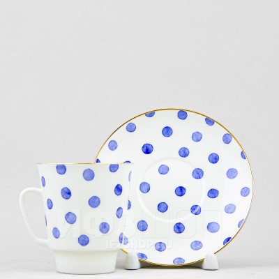 Чашка с блюдцем кофейная ф. Майская рис. Polka dot