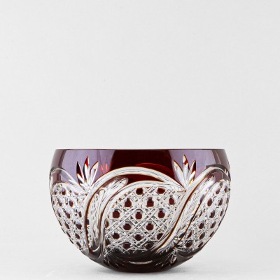 Ваза для сервировки, диаметр 18 см, бордовый наклад, 1807/5