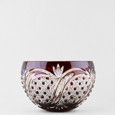 Ваза для сервировки, диаметр 18 см, бордовый наклад, 1807/5