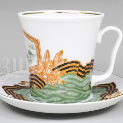 Бокал с блюдцем ф. Ленинградский рис. Танкисты