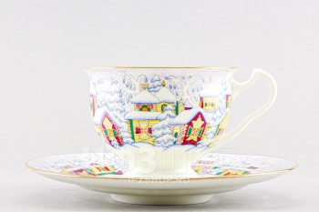 Чашка с блюдцем чайная ф. Айседора рис. Зимний день