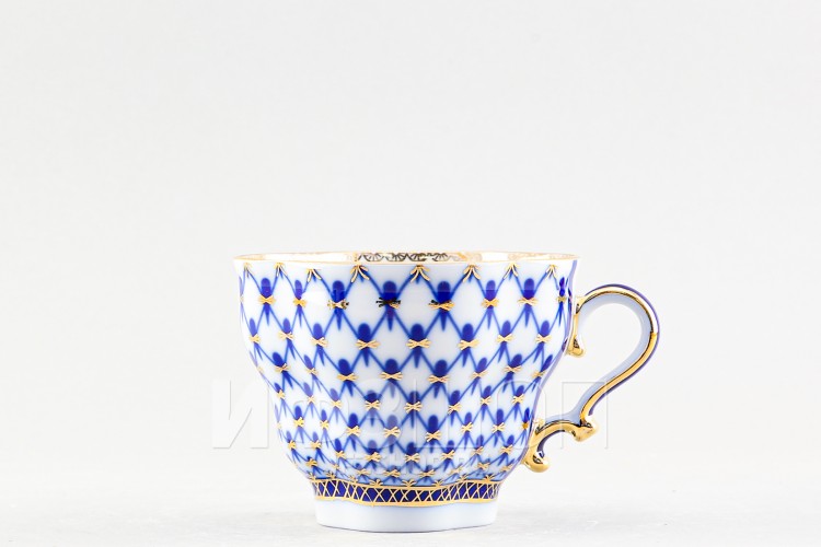 Чашка чайная ф. Подарочная-2 рис. Кобальтовая сетка (несортная) 