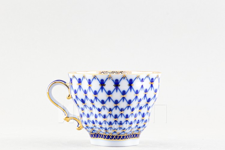 Чашка чайная ф. Подарочная-2 рис. Кобальтовая сетка (несортная) 