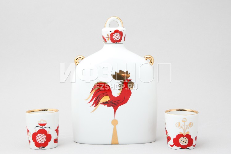 Набор для вина ф. Славянский рис. Девица, 3 предмета (деколь) 