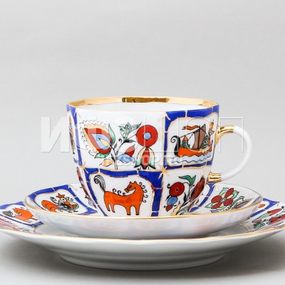 Комплект кофейный ф. Тюльпан рис. Русский лубок