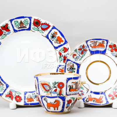 Комплект кофейный ф. Тюльпан рис. Русский лубок