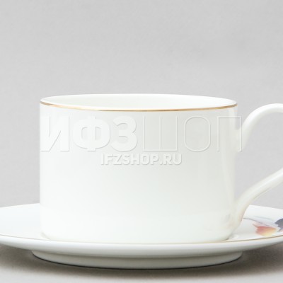 Чашка с блюдцем чайная ф. Премиум рис. Огненный цветок №1