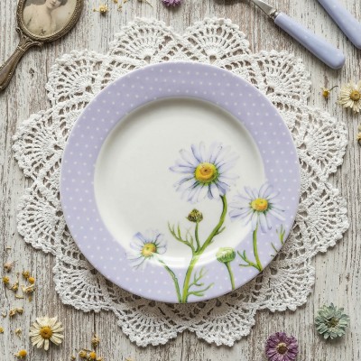 Тарелка плоская 20 см ф. Идиллия рис. Ситец. Ромашка