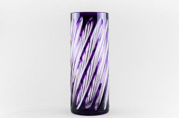 Ваза для цветов, высота 29 см, фиолетовый наклад