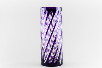 Ваза для цветов, высота 29 см, фиолетовый наклад