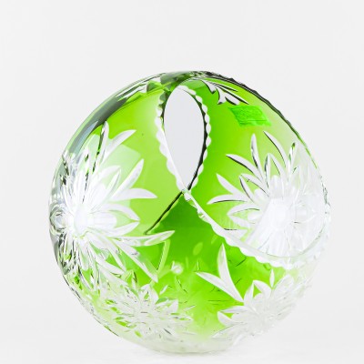 Корзинка, высота 27 см, зеленый наклад, 1681/1