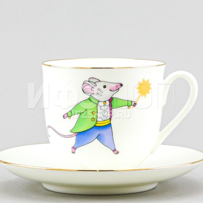 Чашка с блюдцем кофейная ф. Ландыш рис. Мышка Звездочка