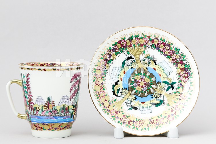 Чашка с блюдцем кофейная ф. Майская рис. Голубое озеро в Москве
