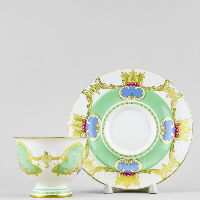 Чашка с блюдцем чайная ф. Айседора рис. Аквамарин