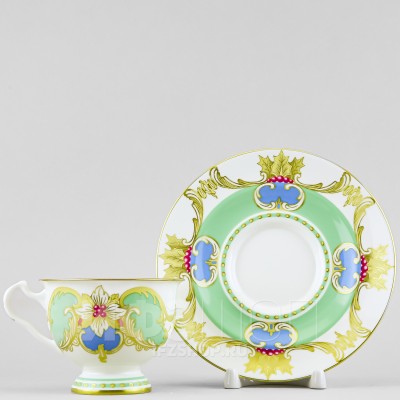 Чашка с блюдцем чайная ф. Айседора рис. Аквамарин