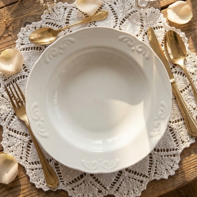 Тарелка глубокая 24 см ф. Надежда рис. Белый