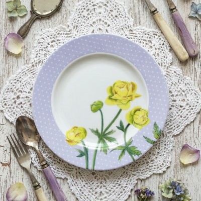 Тарелка плоская 24 см ф. Идиллия рис. Ситец. Купальница